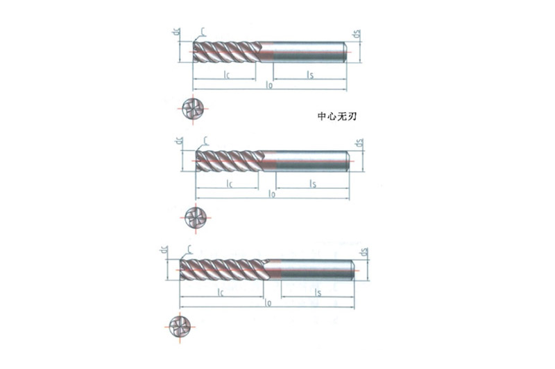 整體(tǐ)硬质(zhì)合金通用(yòng)立铣刀(dāo)(60°)43≤HRC≤62